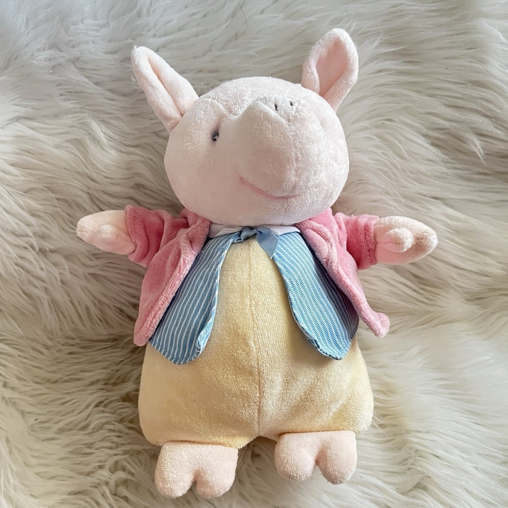 Eden Pigling Bland Pig Beatrix Potter 8" Plush Petter Rabbit Pink Blue Stuffed